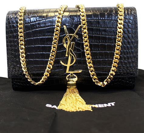 ysl black purse gold chain|ysl black bag with chain.